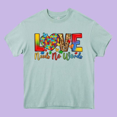 Love Needs No Words Heavy Core Tee Designed By Lillyallendesigns