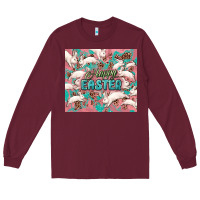 Burgundy Easter Bunny  tumbler Easter Day Long Sleeve Tee - HowdyJamesFarm