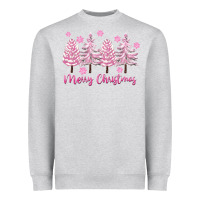 Heather Grey Merry Christmas Trees Heavyweight Sweatshirt - FaDigitalArtStudio