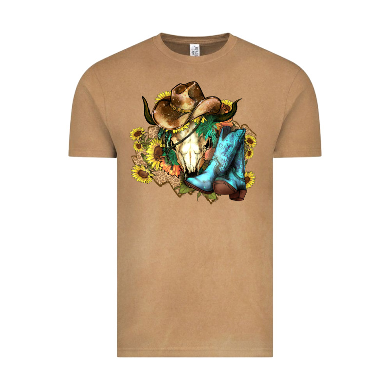Cow Skull Cowboy Boots Hats Sunflowers Vintage Tee by HowdyJamesFarm | Teevron