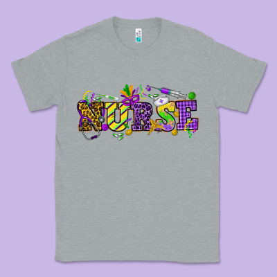 Mardi Gras Day Nurse Classic Tee Designed By Nancycooperartshop