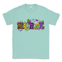 Seafoam Mardi Gras Day Nurse Classic Tee - NancyCooperArtShop
