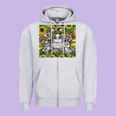 Easter Zipper Hoodie Designed By Cowhidedigitalart