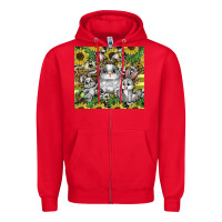Red easter Zipper Hoodie - CowhideDigitalArt