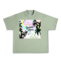 Oil Green summer vibes with birds Urban Heavy Tee - TumblerDesignByShophia