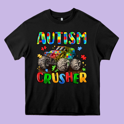 Autism Crusher Heavy Core Tee Designed By Lillyallendesigns