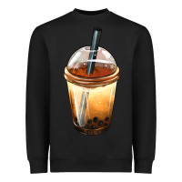 Black Bobba cup Heavyweight Sweatshirt - FaDigitalArtStudio