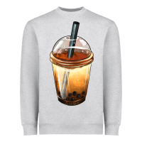 Heather Grey Bobba cup Heavyweight Sweatshirt - FaDigitalArtStudio