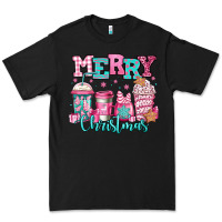 Black merry christmas pink coffee cups Premium Tee - Jasminsmagicworld