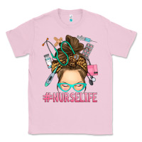 Bubblegum Pink messy bun nurse life Classic Tee - RanaPortraitStore