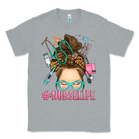 Heather Grey messy bun nurse life Classic Tee - RanaPortraitStore