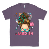 Lavender messy bun nurse life Classic Tee - RanaPortraitStore