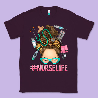 Messy Bun Nurse Life Classic Tee Designed By Ranaportraitstore