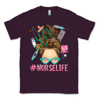 Plum messy bun nurse life Classic Tee - RanaPortraitStore