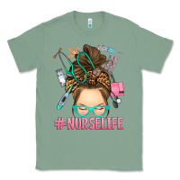 Sage messy bun nurse life Classic Tee - RanaPortraitStore