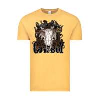 Vintage Mustard Simmer down Cowboy Vintage Tee - HowdyJamesFarm