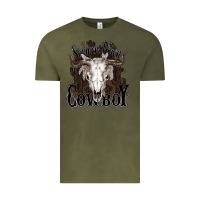 Vintage Olive Simmer down Cowboy Vintage Tee - HowdyJamesFarm
