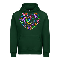 Forest Green cancer ribbon heart Urban Hoodie - AdoDesignShop