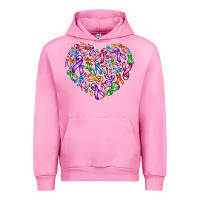 Fuchsia Pink cancer ribbon heart Urban Hoodie - AdoDesignShop