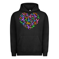 Pigment Black cancer ribbon heart Urban Hoodie - AdoDesignShop