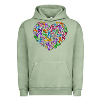 Pigment Oil Green cancer ribbon heart Urban Hoodie - AdoDesignShop