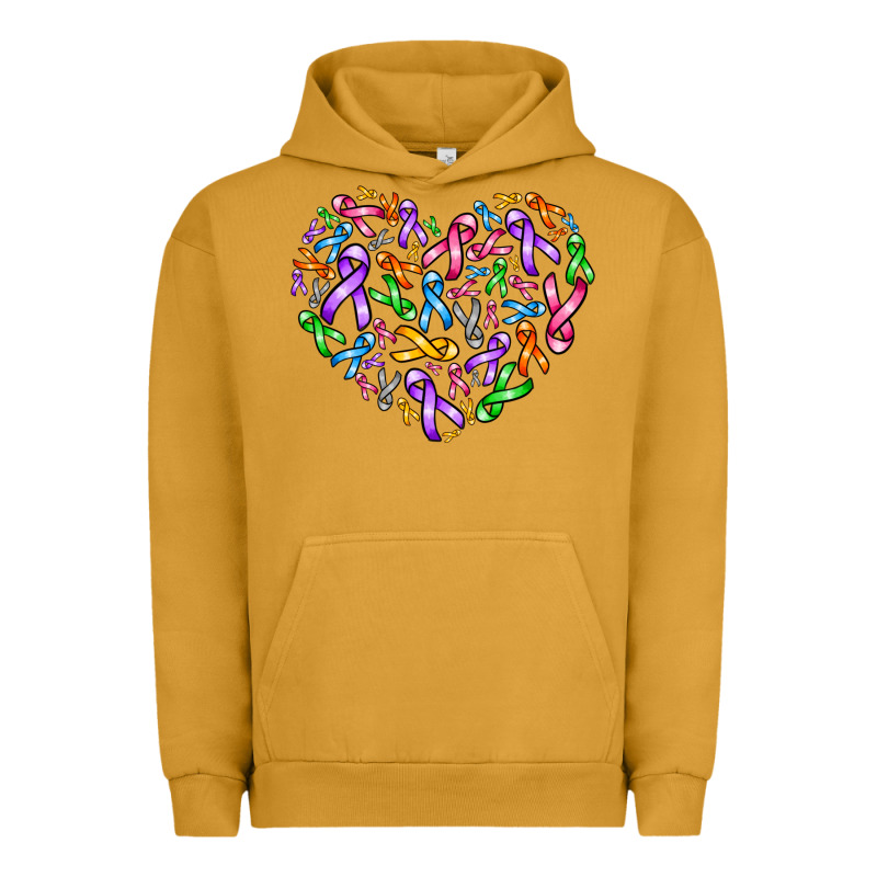 Cancer Ribbon Heart Urban Hoodie by AdoDesignShop | Teevron