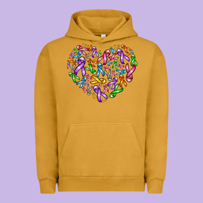 Cancer Ribbon Heart Urban Hoodie Designed By Adodesignshop