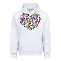 White cancer ribbon heart Urban Hoodie - AdoDesignShop