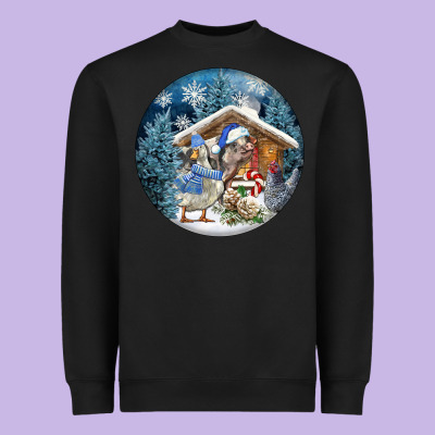 Winter Farm Animals Heavyweight Sweatshirt Designed By Fadigitalartstudio
