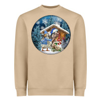 Mushroom Winter Farm Animals Heavyweight Sweatshirt - FaDigitalArtStudio