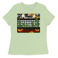Matcha cowhide cacti sunflowers christmas mousepad Ladies Tee - Jasminsmagicworld