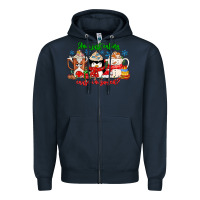 Navy amiju sweating cause im bored Zipper Hoodie - CowhideDigitalArt