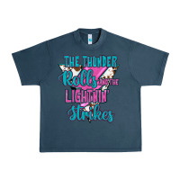 Midnight Navy The Thunder Rolls And The Lıghtnıng Strikes Urban Heavy Tee - JahusDesignShop