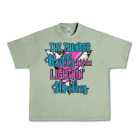 Oil Green The Thunder Rolls And The Lıghtnıng Strikes Urban Heavy Tee - JahusDesignShop