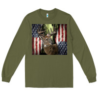 Army Green usa deer hunting woods Long Sleeve Tee - CowGirlArtShop