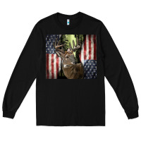 Black usa deer hunting woods Long Sleeve Tee - CowGirlArtShop