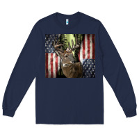 Navy usa deer hunting woods Long Sleeve Tee - CowGirlArtShop