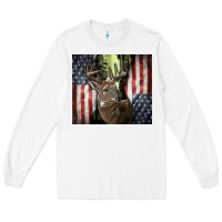 White usa deer hunting woods Long Sleeve Tee - CowGirlArtShop