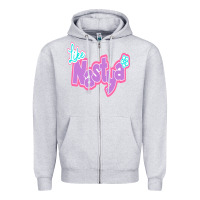 Heather Grey like nastya Zipper Hoodie - minhPixels