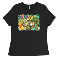 Black coconut with fruits  background Ladies Tee - BarkalooDesign