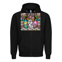 Black easter Zipper Hoodie - CowhideDigitalArt
