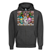 Charcoal Heather easter Zipper Hoodie - CowhideDigitalArt