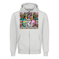 Dove Grey easter Zipper Hoodie - CowhideDigitalArt