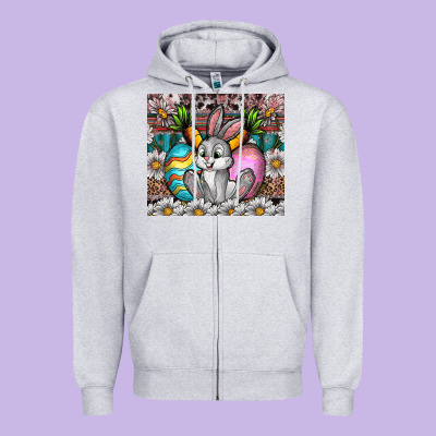 Easter Zipper Hoodie Designed By Cowhidedigitalart