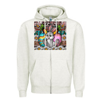 Oatmeal Heather easter Zipper Hoodie - CowhideDigitalArt