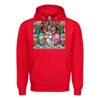 Red easter Zipper Hoodie - CowhideDigitalArt