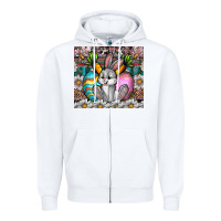 White easter Zipper Hoodie - CowhideDigitalArt