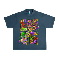 Midnight Navy Mardi Gras love Urban Heavy Tee - HowdyJamesFarm