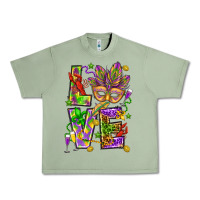 Oil Green Mardi Gras love Urban Heavy Tee - HowdyJamesFarm