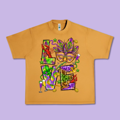 Mardi Gras Love Urban Heavy Tee Designed By Howdyjamesfarm